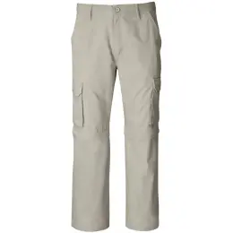 Mens Cargo Zip Off Pants Stone Long Front